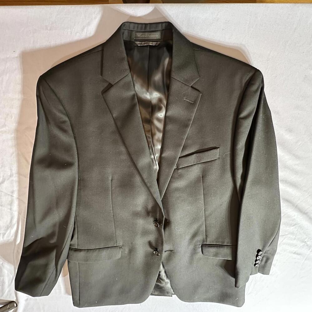 Lauren Ralph Lauren Mens 40S Black 100% Wool 2-Button Blazer Sport Coat 40 Short